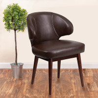 Flash Furniture BT-4-BN-GG Leather Lounge Chair in Brown Walnut